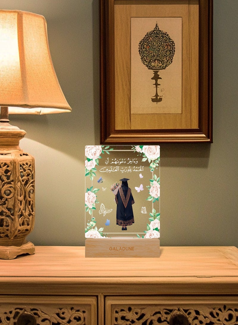 GALADUNE LED Acrylic Night Light, Graduation Gift, Gift for Classmates, Graduates, Graduation Flower Text Pattern - Image 5