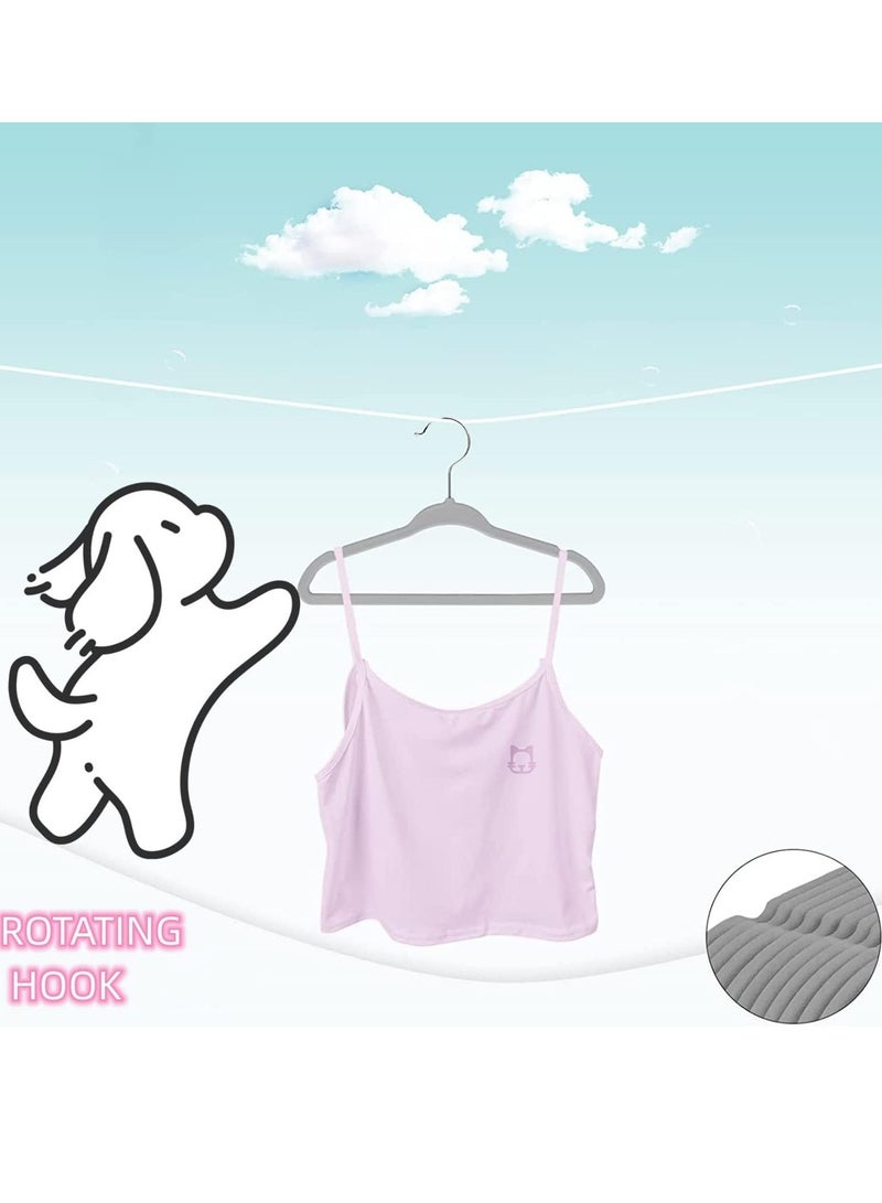رايتشر شماعة ملابس الأطفال، شماعة مخملية للأطفال مع خطاف دوار 360 درجة، تصميم كتف محفور لملابس الأطفال، قوية ومتينة، 30 قطعة - Image 3