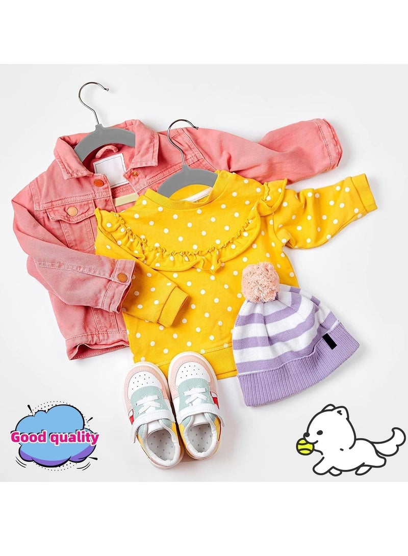 رايتشر شماعة ملابس الأطفال، شماعة مخملية للأطفال مع خطاف دوار 360 درجة، تصميم كتف محفور لملابس الأطفال، قوية ومتينة، 30 قطعة - Image 5