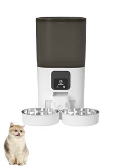 Kidle Smart Pet Feeder Double Bowl Automatic Feeder Cat Timed Ration Stainless Steel Bowl Smart Double Bowl Feeding  - Image 1