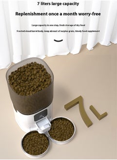 Kidle Smart Pet Feeder Double Bowl Automatic Feeder Cat Timed Ration Stainless Steel Bowl Smart Double Bowl Feeding  - Image 4