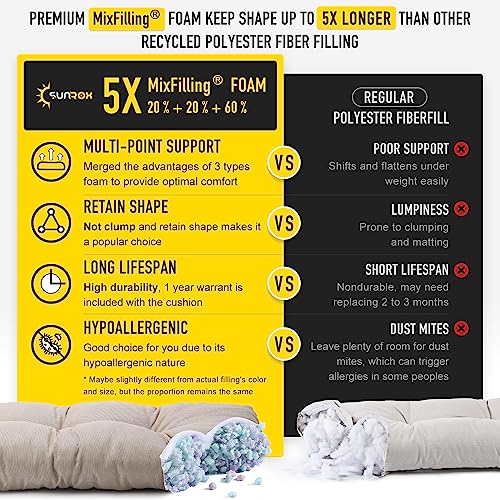 SUNROX LokGrip Non Slip Tufted Memory Foam Bench Cushion, FadeShield Water Resistant Durable Thicken Outdoor/Indoor Bench Seat Pads 51x16x4 inch, Husk Birch - Image 3