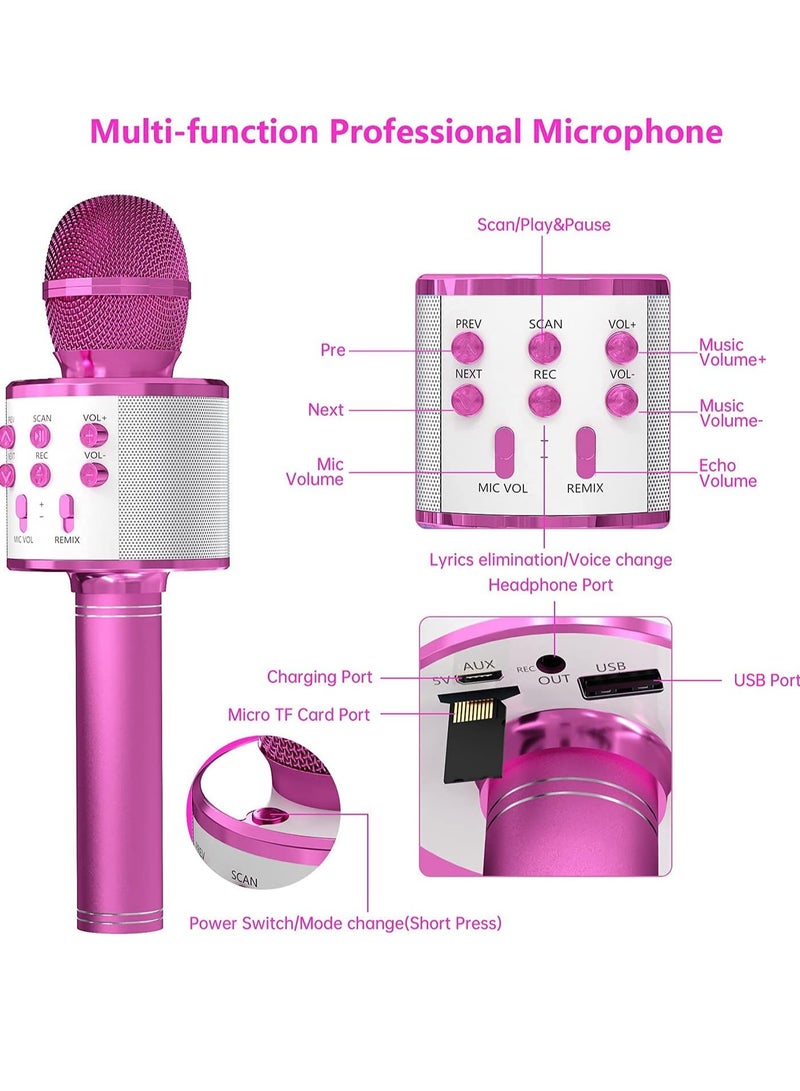 ELTRAZONE 2 Pack Wireless Bluetooth Karaoke Microphone for Kids – Portable Handheld Mic Speaker Machine in Purple, Perfect Gift for All Ages - Image 5