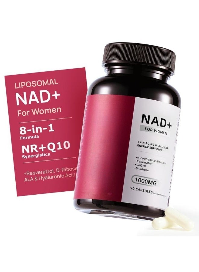 NAD Selerb NAD+ Supplement for Women - NMN Alternative with β-NAD+, Trans-Resveratrol, CoQ10, D-Ribose - Promotes Cellular Renewal, Energy, and Radiant Skin Health - 90 Capsules - Image 1