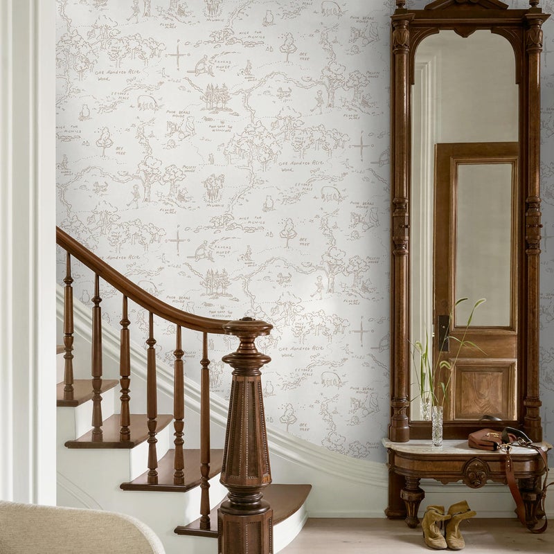 Dimoon 78.7"x17.3" Peel and Stick Wallpaper Contact Paper Boho Beige Wallpaper Brown Floral Removable Wall Paper Self Adhesive Vintage for Nursery Bedroom DIY Colorable Papel Tapiz para Pared - Image 4