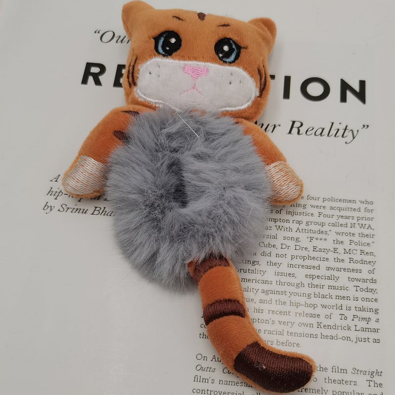 Generic Baowao Bear Hair Loop 2023 New Cute Plush Bear Tie-up Rope Womens Internet Celebratory Cartoon Hair Rope Pontail Rubber Tendon 14# coffee Tiger
