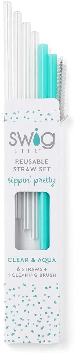 Swig Life Swig Life Short Straw Set + Cleaning Brush, Each Straw is 6.5 inch Long (Fits Swig Life 12oz & 14oz Wine Tumblers, 12oz Combo & Skinny Can Coolers, 18oz & 24oz Travel Mugs)  - Image 2