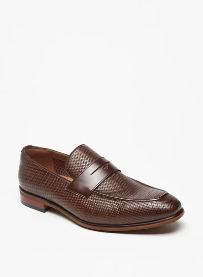 DUCHINI Men's Textured Slip-On Loafers