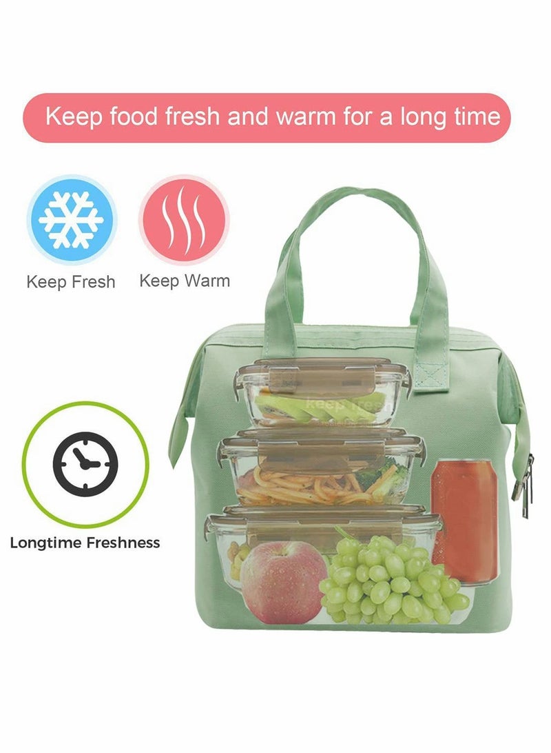 Lunch Bag Bento Bag, Thickened Thermal Insulation Refrigerated Tote Box Carrying for Students Ladies Men Picnic Work Outdoor (Light Green) - Image 2