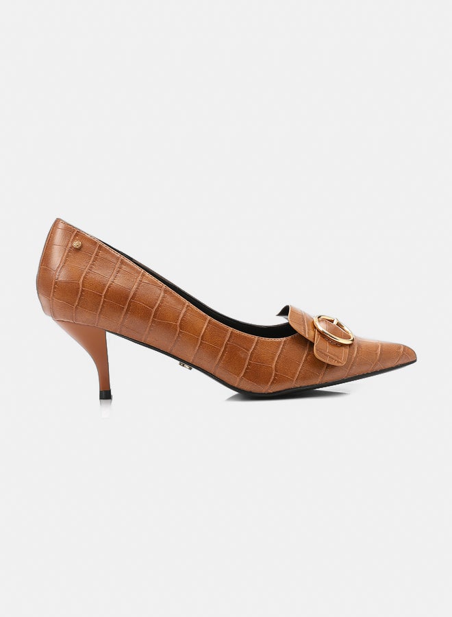 Dejavu Shoes HUA-DVTX-002 Faux Leather Poitned Toecap Heels For Women