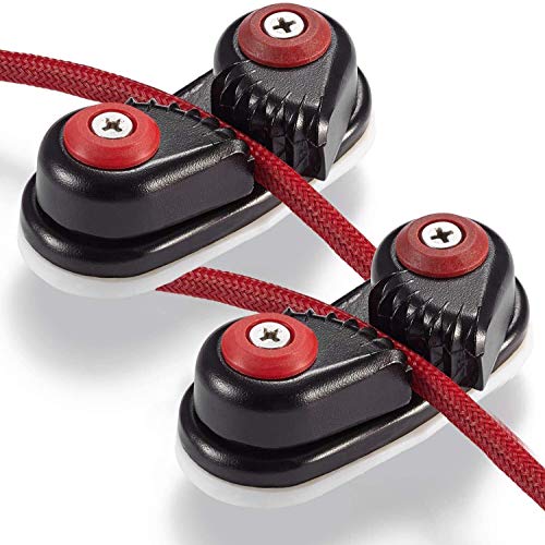RANDDER Kayak Cam Cleat, Boat Canoe Sailing Boat Dinghy Aluminum Cam Cleats Fast Entry Kayak Cleats (Black-2 Pack) - Image 1