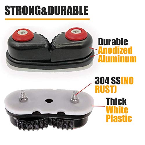 RANDDER Kayak Cam Cleat, Boat Canoe Sailing Boat Dinghy Aluminum Cam Cleats Fast Entry Kayak Cleats (Black-2 Pack) - Image 3