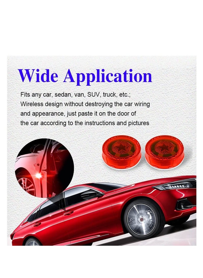 MUNTAQI Universal Wireless Car Door LED Warning Lights, Car Door Warnning Lights, Roadside Flashing Flares Safety Warning Light, Waterproof Design, Strobe Lights for Anti rear-end Collision (Red) (4PCS) - Image 5