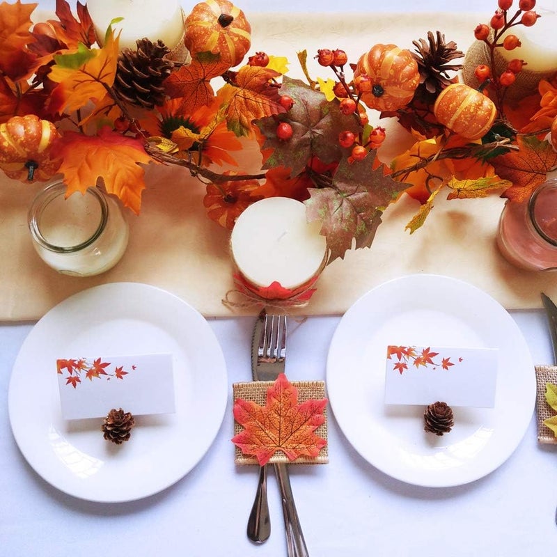 Winlyn Fake Fall Maple Leaf Garland Hanging Vine 6 Feet Artificial Berries Sunflower Pumpkin Autumn Decoration for Wedding Party Thanksgiving Dinner Fireplace Door Frame Doorway Backdrop Decor - Image 5