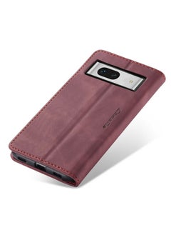 CaseMe CaseMe Google Pixel 7A Case Wallet, for Google Pixel 7A Wallet Case Book Folding Flip Folio Case with Magnetic Kickstand Card Slots Protective Cover - Wine  - Image 2