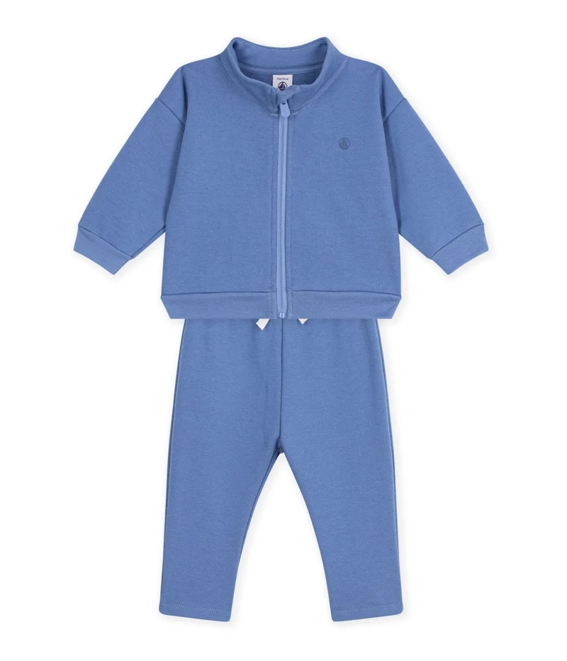 بيتي باتو Babies' Sweatshirt And Trousers Set In Plain Cotton