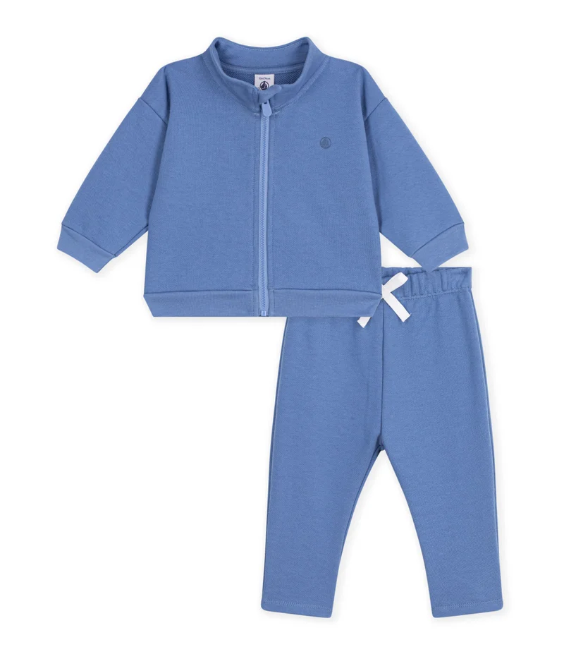 بيتي باتو Babies' Sweatshirt And Trousers Set In Plain Cotton