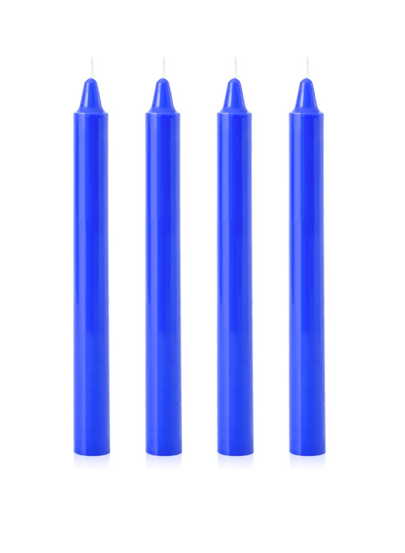 8 قطعة شموع مخروطية زرقاء بيضاء - 22 سم 8.6 بوصة قطر 2.2 سم 0.86 بوصة بلا رائحة بلا دخان بلا تنقيط شموع تزيينية لديكور بحرية زفاف حفلة رمضان - Image 5