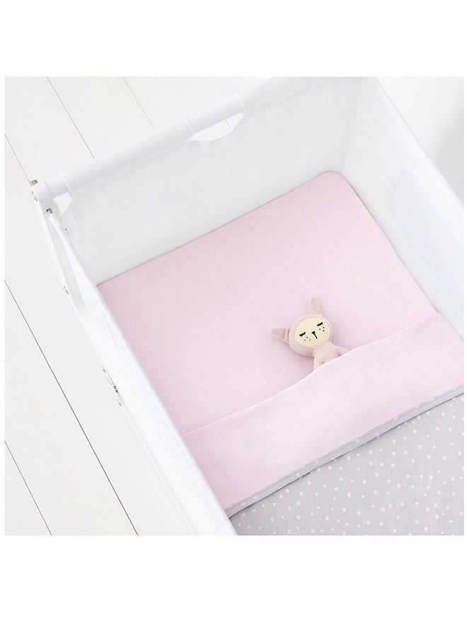 Snuz مجموعة مكونة من 3 قطع مفارش سرير أطفال قطن جيرسي ناعم - روز سبوت، 90 × 1 × 45 سم  - Image 4