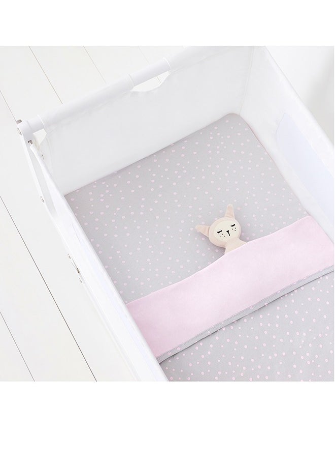 Snuz مجموعة مكونة من 3 قطع مفارش سرير أطفال قطن جيرسي ناعم - روز سبوت، 90 × 1 × 45 سم  - Image 5