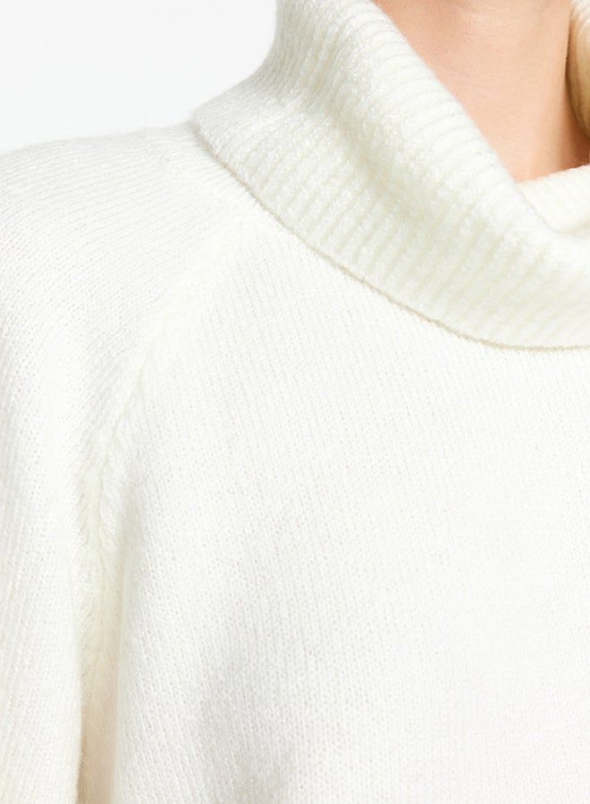 trendyol Ecru Soft Textured Turtleneck Knitwear Sweater TWOAW24KZ00426 - Image 5