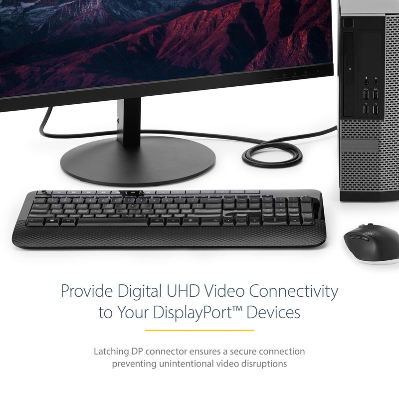 StarTech.com 15ft (4.6m) DisplayPort 1.2 Cable - 4K x 2K Ultra HD VESA Certified DisplayPort Cable - DP Video/Display Cord - Latching DP Connectors - Image 2