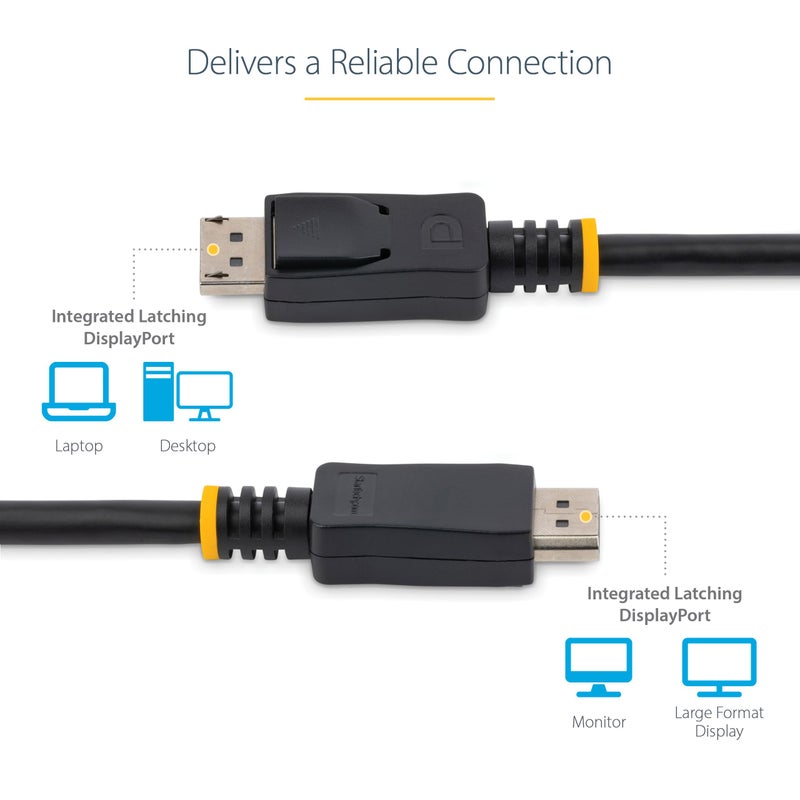 StarTech.com 15ft (4.6m) DisplayPort 1.2 Cable - 4K x 2K Ultra HD VESA Certified DisplayPort Cable - DP Video/Display Cord - Latching DP Connectors - Image 5