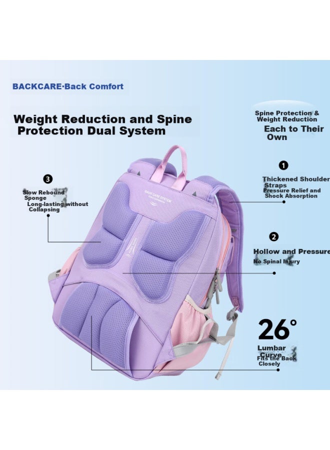 Back Care Elementary School Student Spine Protection And Load-reducing Backpack For Grades 1-3, Boys And Girls Children's Double Shoulder Bag Backpack/b25-161b - Image 3