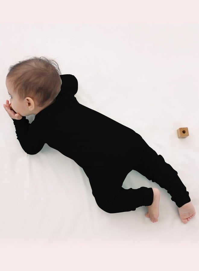 GUISBY Footless Baby Pajamas, Soft Long Sleeve with 2 Way Zipper Baby Sleepers Boy Black 12-18 Months - Image 5