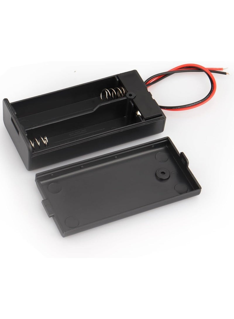 2Pcs 2 AA Battery Holder with Switch, 2X 1.5V AA Battery Holder Case with Wire Leads and ON Off Switch - Image 2