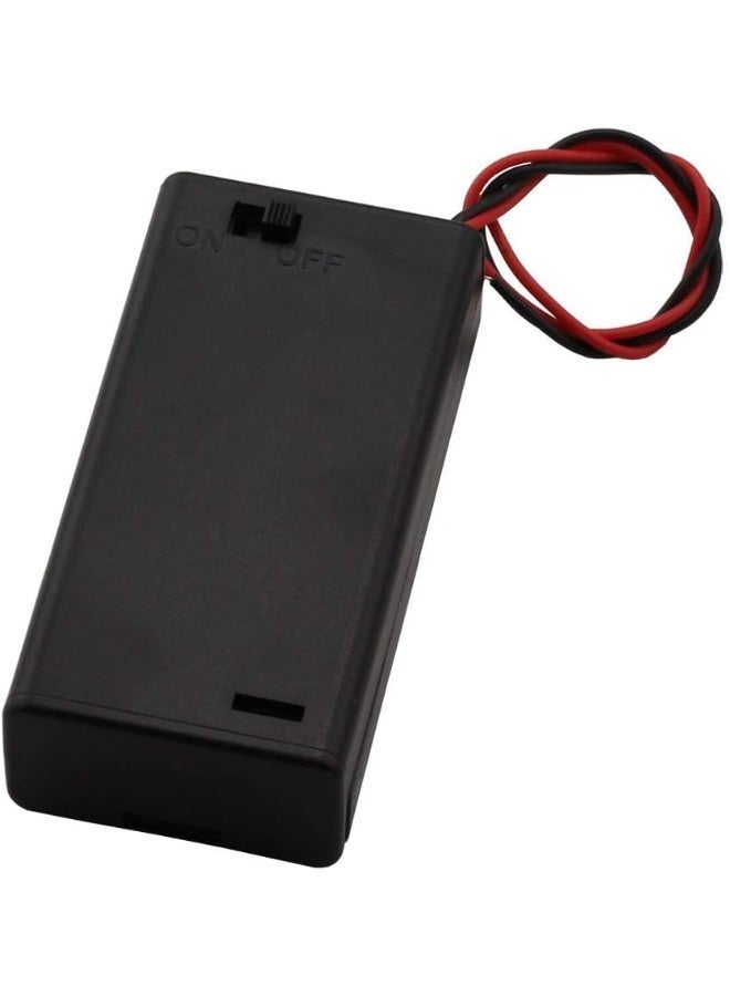 2Pcs 2 AA Battery Holder with Switch, 2X 1.5V AA Battery Holder Case with Wire Leads and ON Off Switch - Image 5
