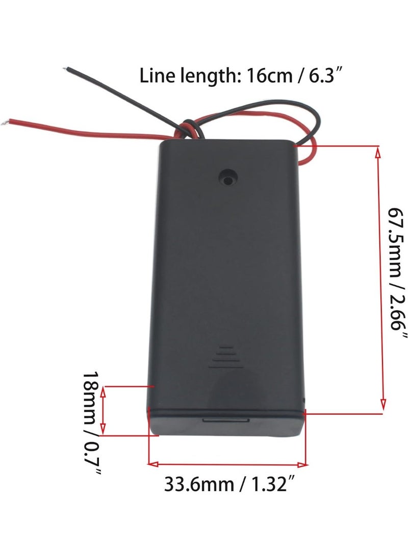 2Pcs 2 AA 1.5V Battery Holder Case with Wire Leads and ON Off Switch - Image 2
