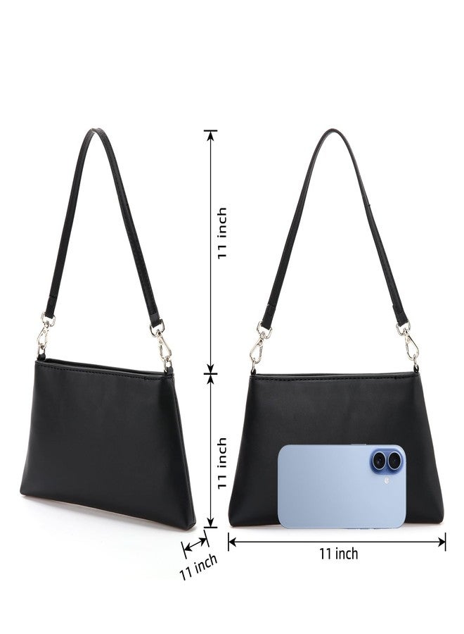 Valleycomfy Women Clutch Purses Ladies Pu Leather Evening Bag Shoulder Bag Handbag for Party/Wedding/Cocktail/Prom/Club, Black - Image 4