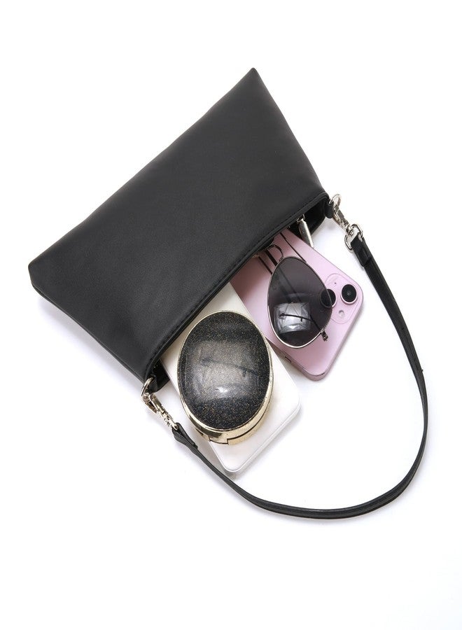 Valleycomfy Women Clutch Purses Ladies Pu Leather Evening Bag Shoulder Bag Handbag for Party/Wedding/Cocktail/Prom/Club, Black - Image 5