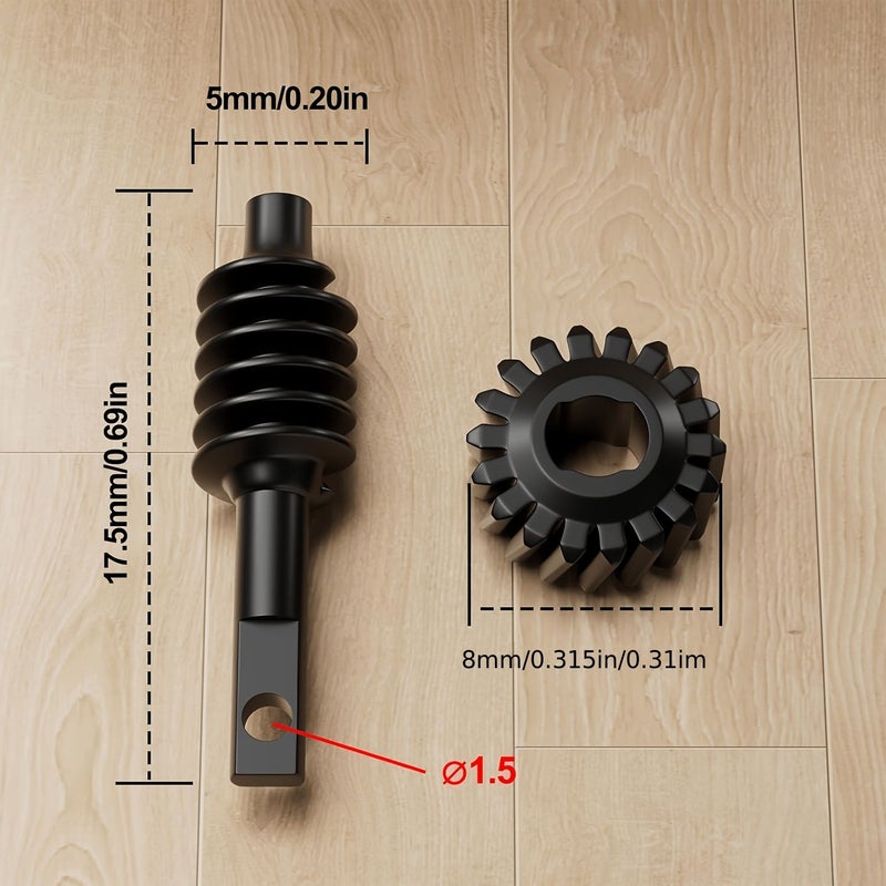 2/18T Differential Gear Steel Worm Gear Set For RC Crawler Upgrades Underride 11.3 Percent - Image 4