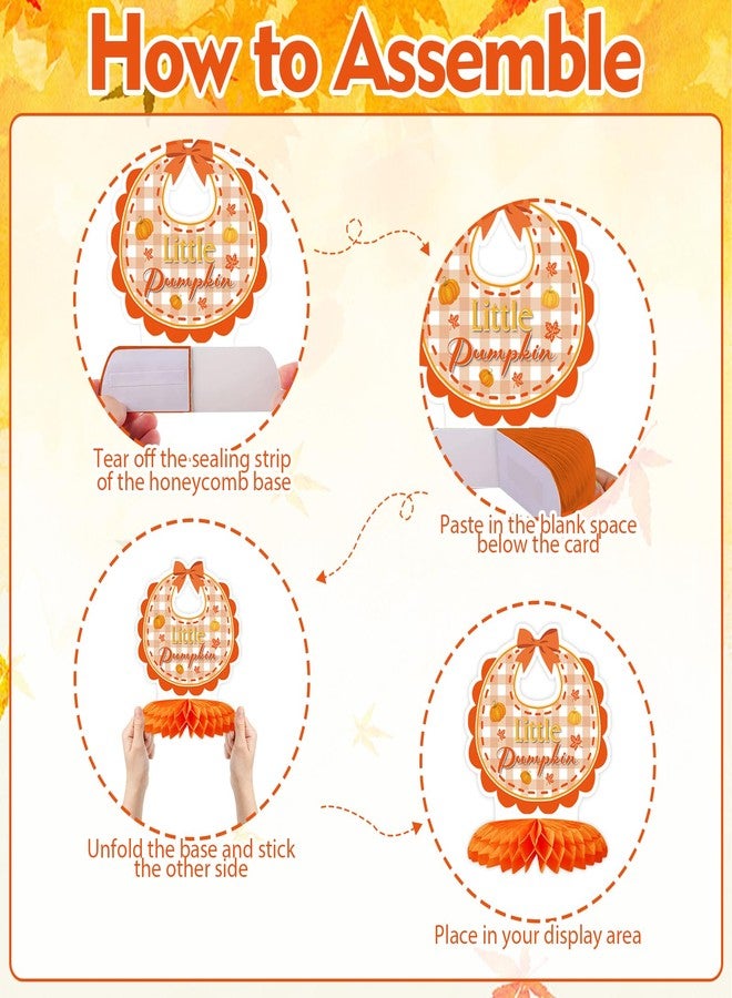 ZCPTZ 12Pcs Fall Baby Shower Honeycomb Centerpieces Orange and Light Yellow Pumpkin Honeycomb Table Decorations for Little Pumpkin Baby Shower, Thanksgiving, Birthday, Gender Reveal, Autumn Party - Image 4