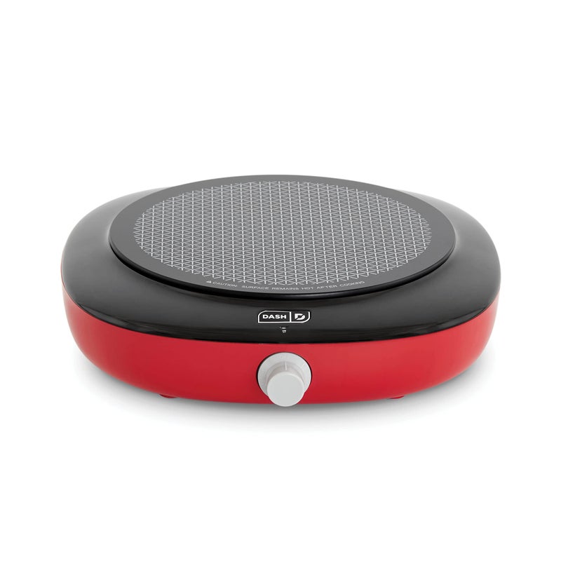 DASH Everyday Electric Cooktop with Infrared Heating 5 Temperature Settings with Cord Storage Perfect for RVs Camping Dorms and Small Living Spaces  Red