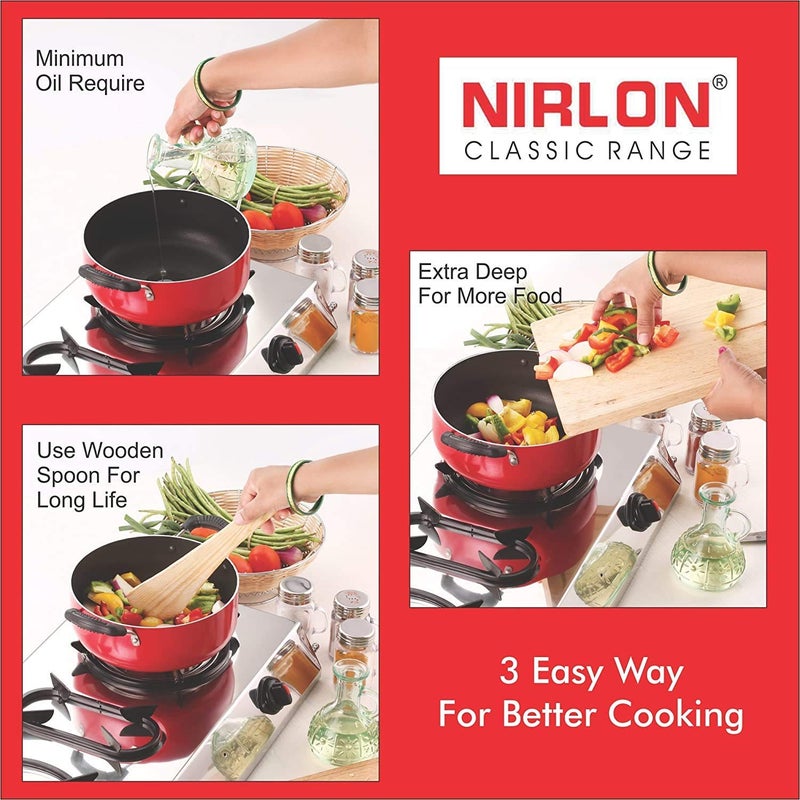 Nirlon Nirlon Non-Stick Gas Compatible Casserole 2 Piece Cookware Set - Image 5