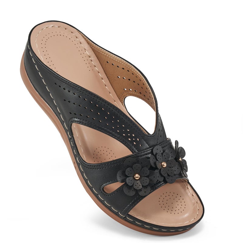 Ecetana Sandals for Women Wedge Shoes: Slip On Dressy Summer Comfortable Slides Sandals 2026 Casual Memory Foam Platform Shoes - Image 1