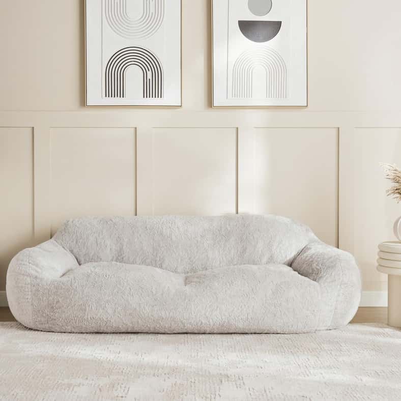 Pan Home أريكة مزدوجة بضغط بيئي رمادية فاتحة - Image 2