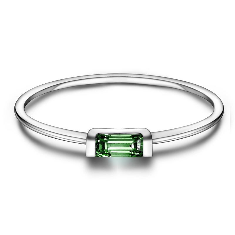 Helonley S925 Sterling Silver Birthstone Stackable Rings for Women Mother with Cubic zirconium Mom Ring Mother's Day Jewelry Gifts for Wife (Birthstone May., 10) - Image 1