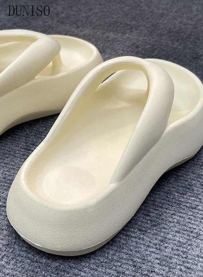 DUNISO Comfortable Slippers for Women Non-slip Thick Sole Slide Sandal Open Toe Quick Drying Flip Flops House Bedroom Slippers Women's Bath Slipper House Sandals for Indoor & Outdoor  - Image 4