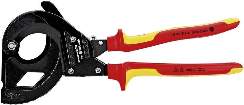 KNIPEX VDE Ratchet Cable Cutter for Armored Cable - 315mm - Image 3