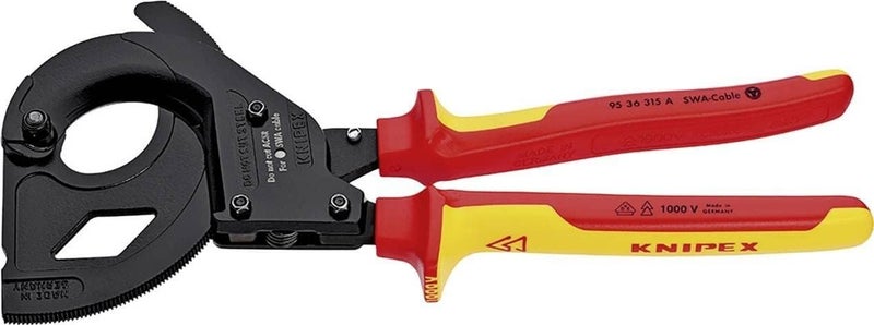KNIPEX VDE Ratchet Cable Cutter for Armored Cable - 315mm - Image 1