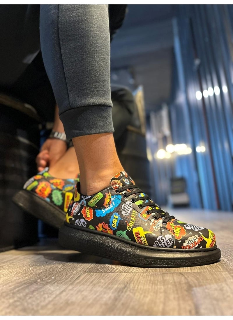 KnACK High Sole Colorful Printed Casual Shoes 046 Hot  - Image 2