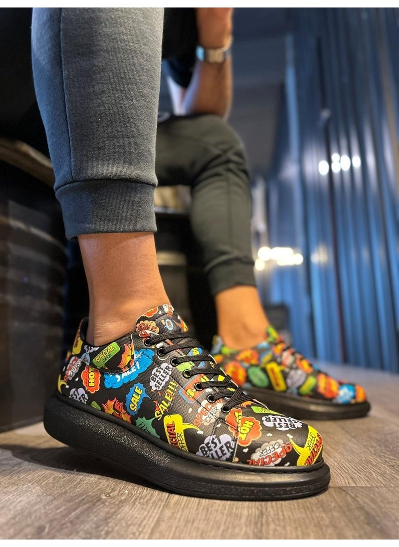 KnACK High Sole Colorful Printed Casual Shoes 046 Hot  - Image 1