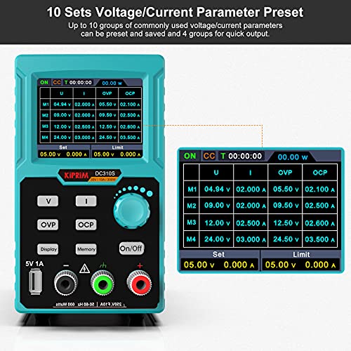 Kiprim Programmable DC Power Supply (0-30 V 0-10 A) 110V Input High Precision 4-Digit Multiple Protection with PC Software and USB Charging - Image 4