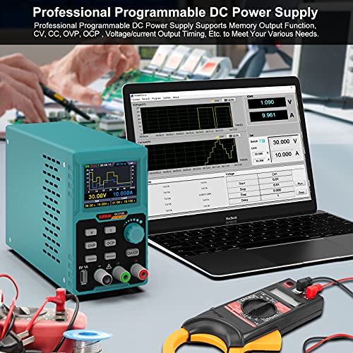 Kiprim Programmable DC Power Supply (0-30 V 0-10 A) 110V Input High Precision 4-Digit Multiple Protection with PC Software and USB Charging - Image 3