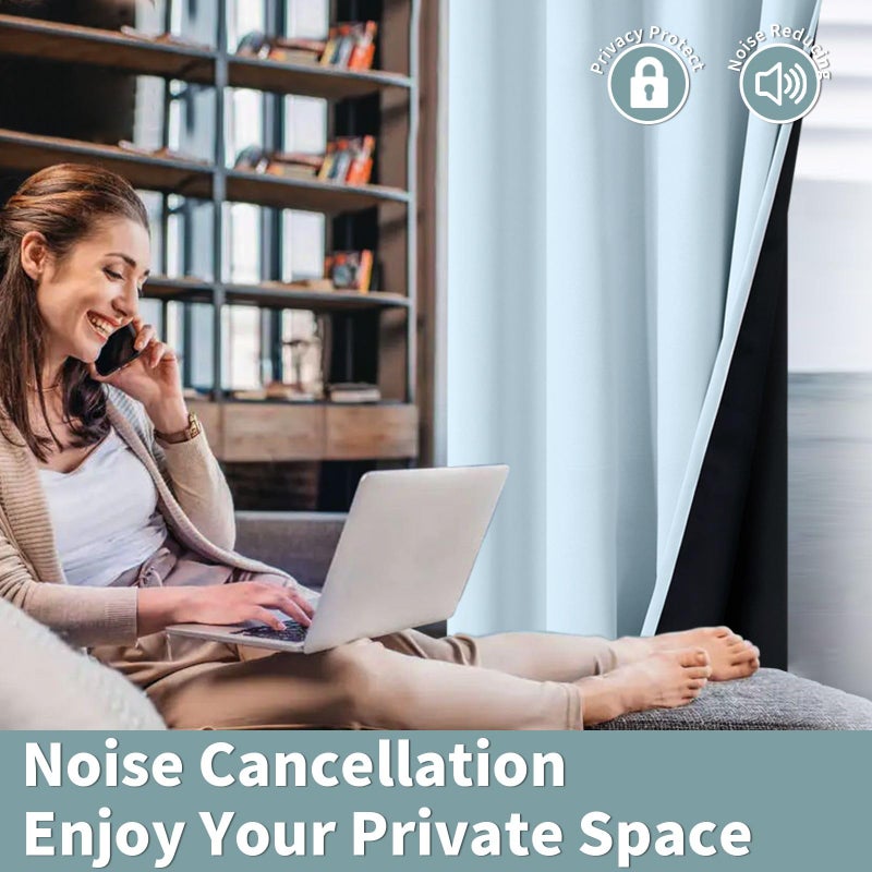 BGment بئسة الطفل الأزرق 100 ٪ الستائر اللفاتية لغرفة نوم الحضانة 84 بوصة الطول 2 لوحات حرارية معزولة الكاملة إلقاء الضوء على الضوضاء الستائر إلغاء الستائر لغرفة الأطفال 42 بوصة لكل منهما - Image 5