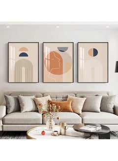 FASHION HOME 3PCS Wall Art Bright Style Minimalist Decor Modern Abstract Canvas Prints Poster Picture Framed Paintings Decorations  - Image 3